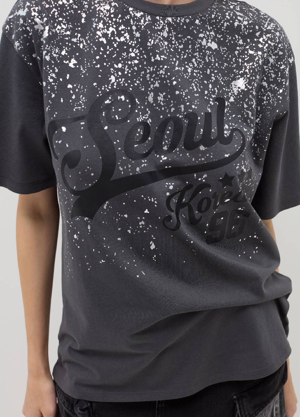 B. ANGEL T-shirt relaxed fit con stampa in foil Vendita Calda