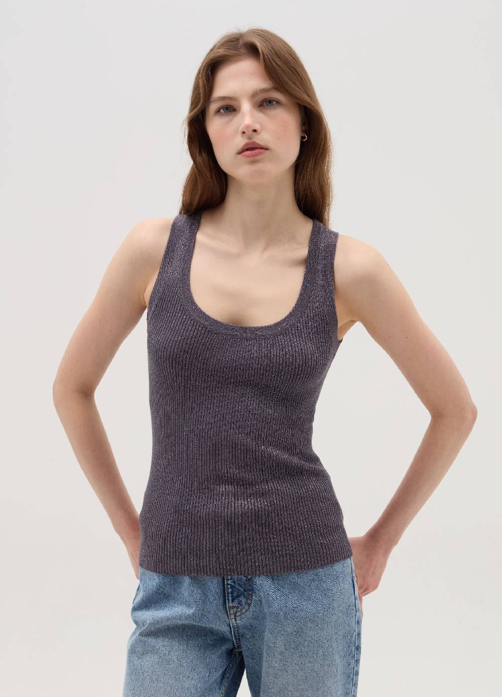 OVS Tank top a costine con lurex Vendita Economica