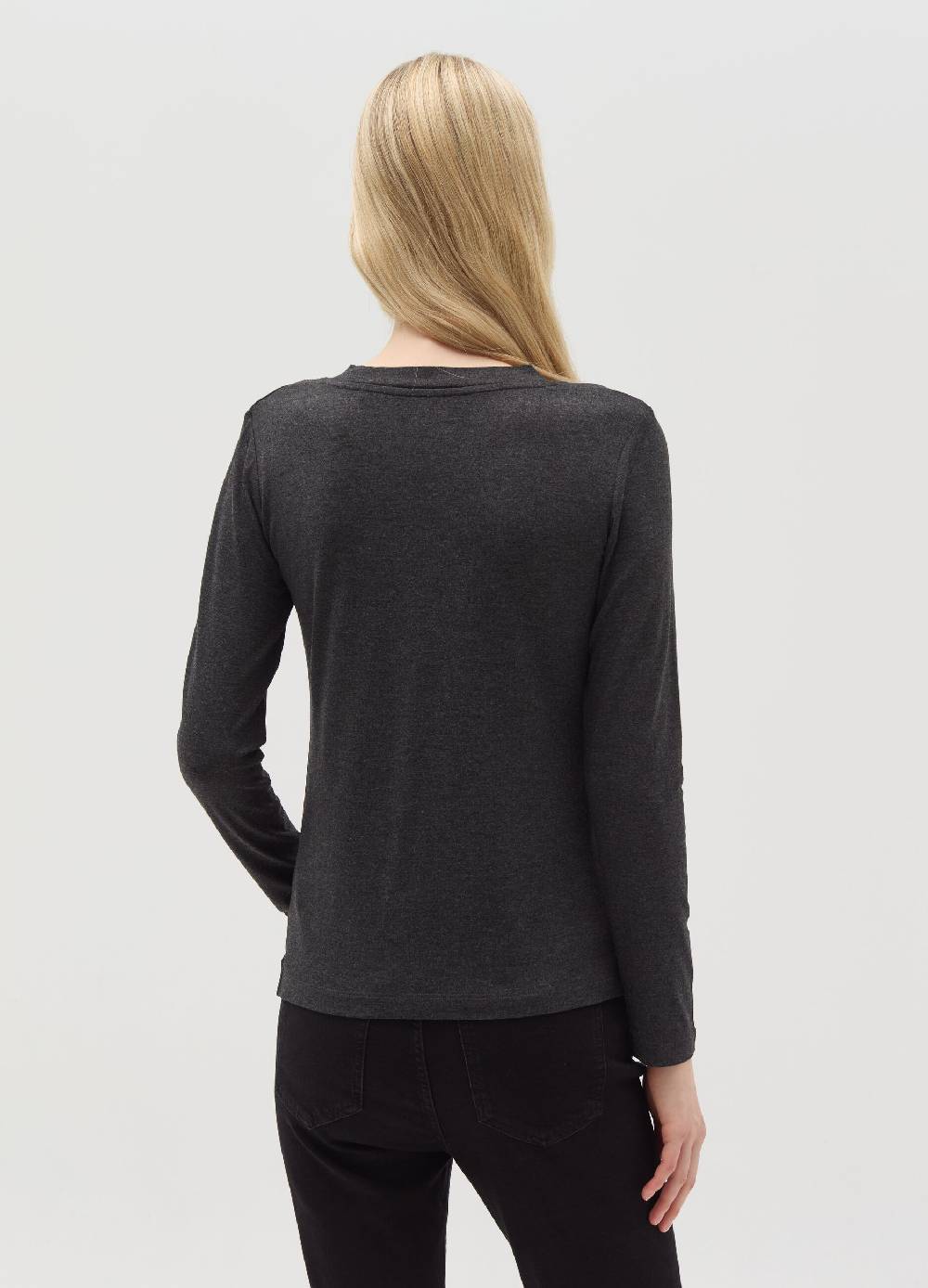 OVS T-shirt in viscosa stretch con scollo a V Saldi Di Fabbrica