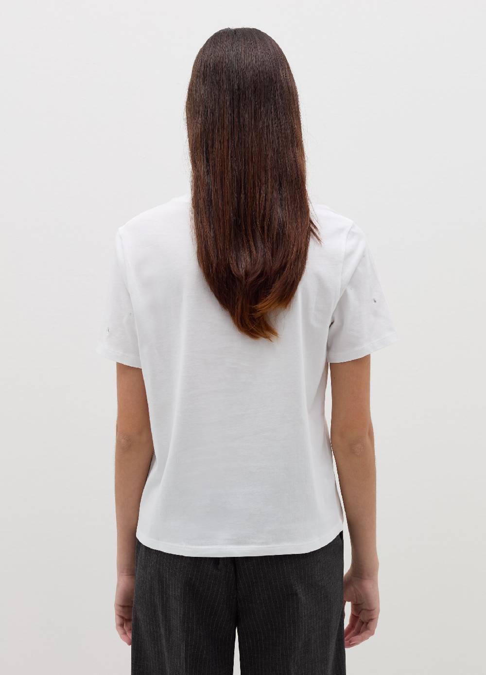 B. ANGEL T-shirt in cotone con strass Moda