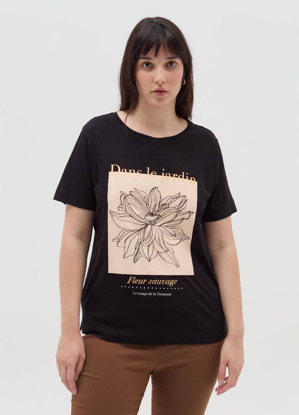 MYA T-shirt in cotone con stampa Curvy Italy