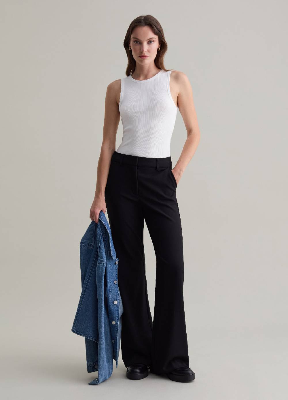 PIOMBO Tank top in viscosa stretch a costine Vendita