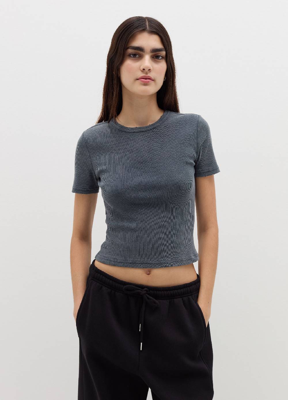 B. ANGEL T-shirt in cotone stretch a costine Soddisfazione Garantita