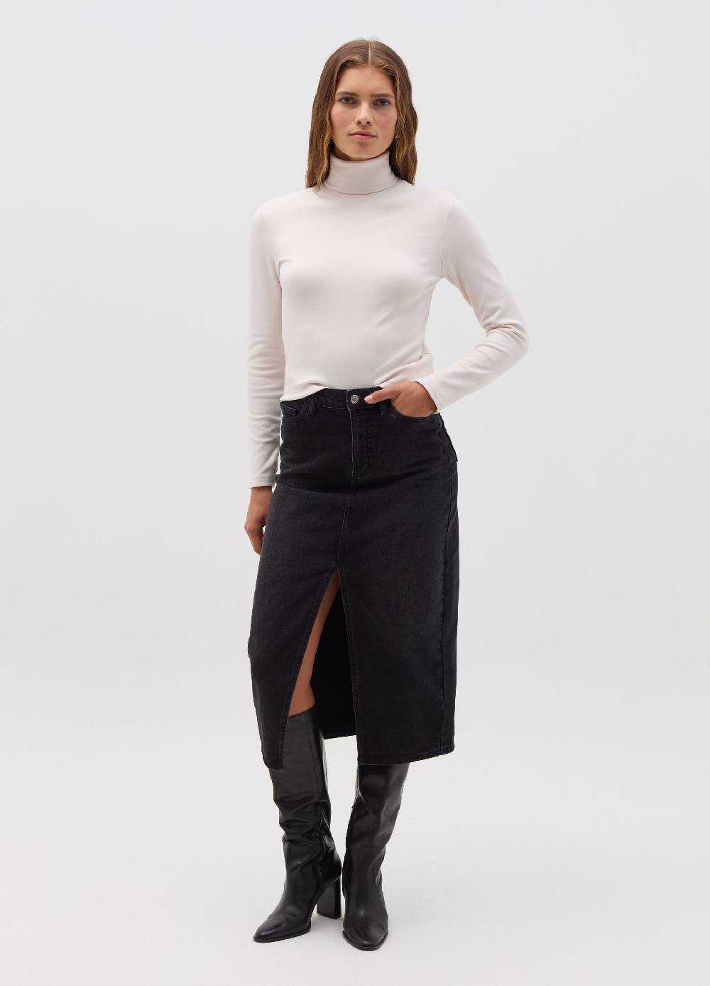 OVS T-shirt a collo alto con maniche lunghe Negozi Online
