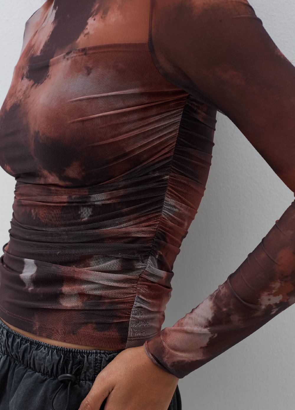 B. ANGEL T-shirt a maniche lunghe in mesh Tie Dye Economico