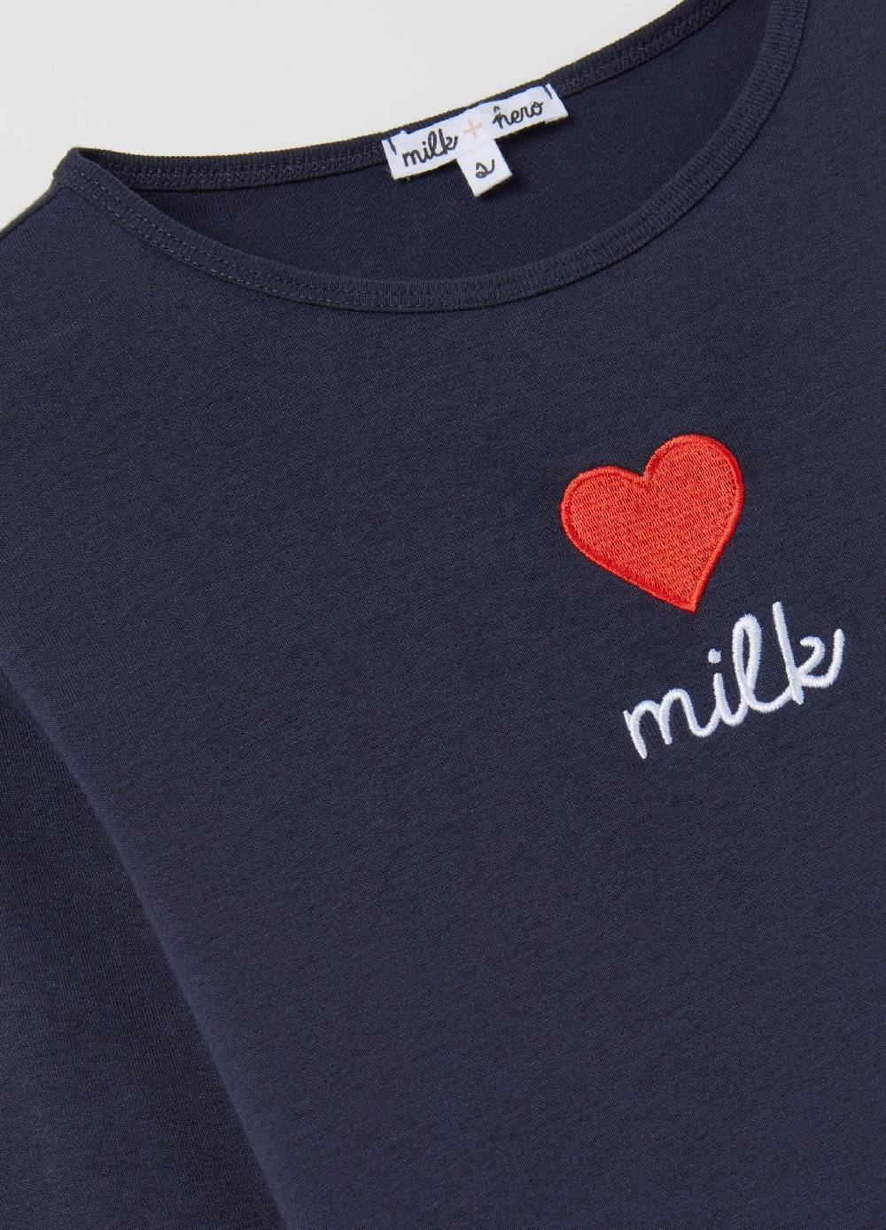 MILK+HERO T-shirt in cotone con maniche lunghe Saldi