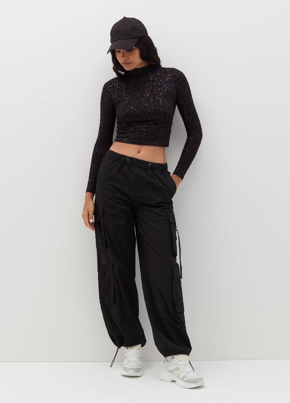 B. ANGEL T-shirt mock neck con maniche lunghe In Saldo