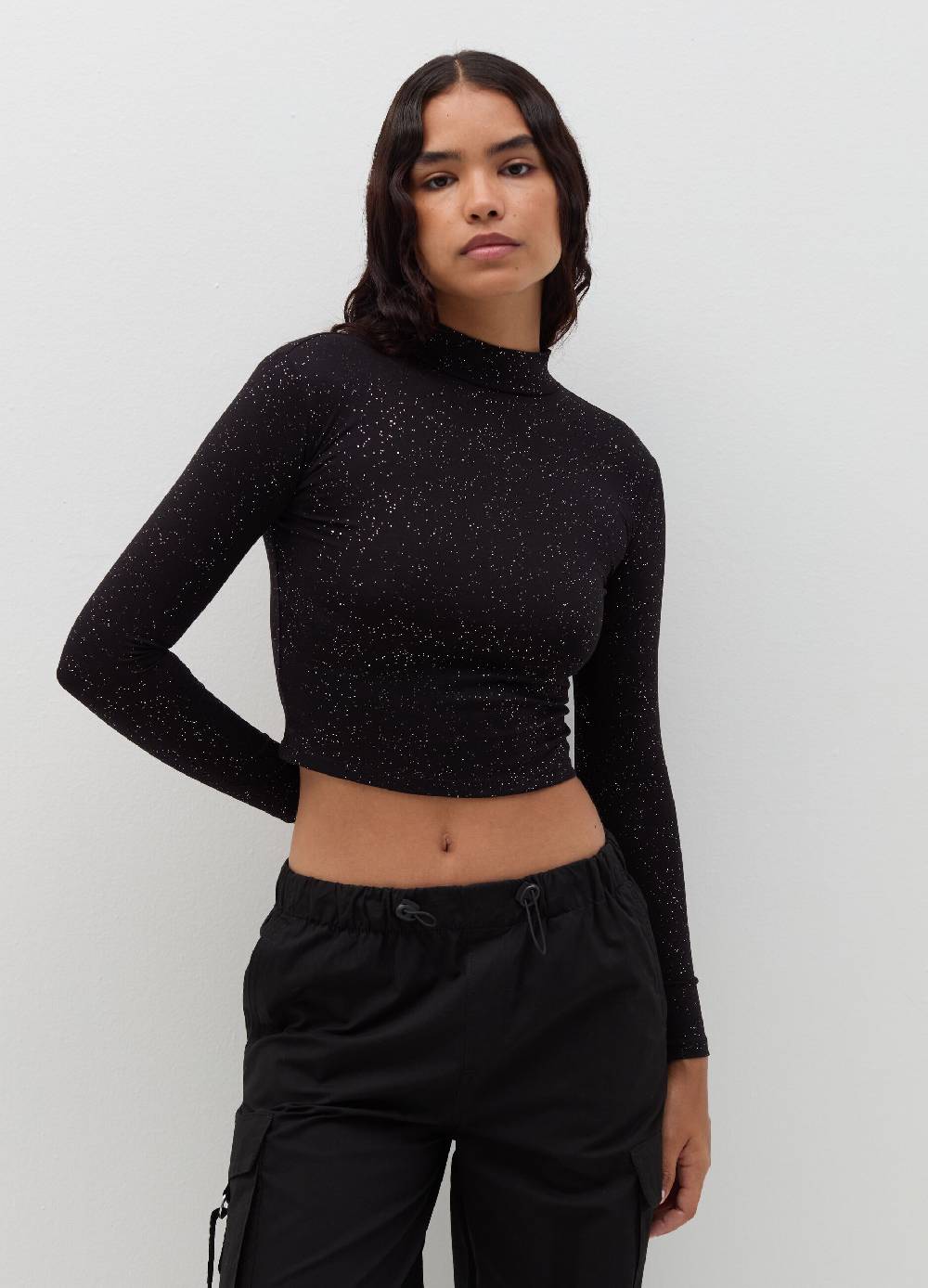 B. ANGEL T-shirt mock neck con maniche lunghe In Saldo