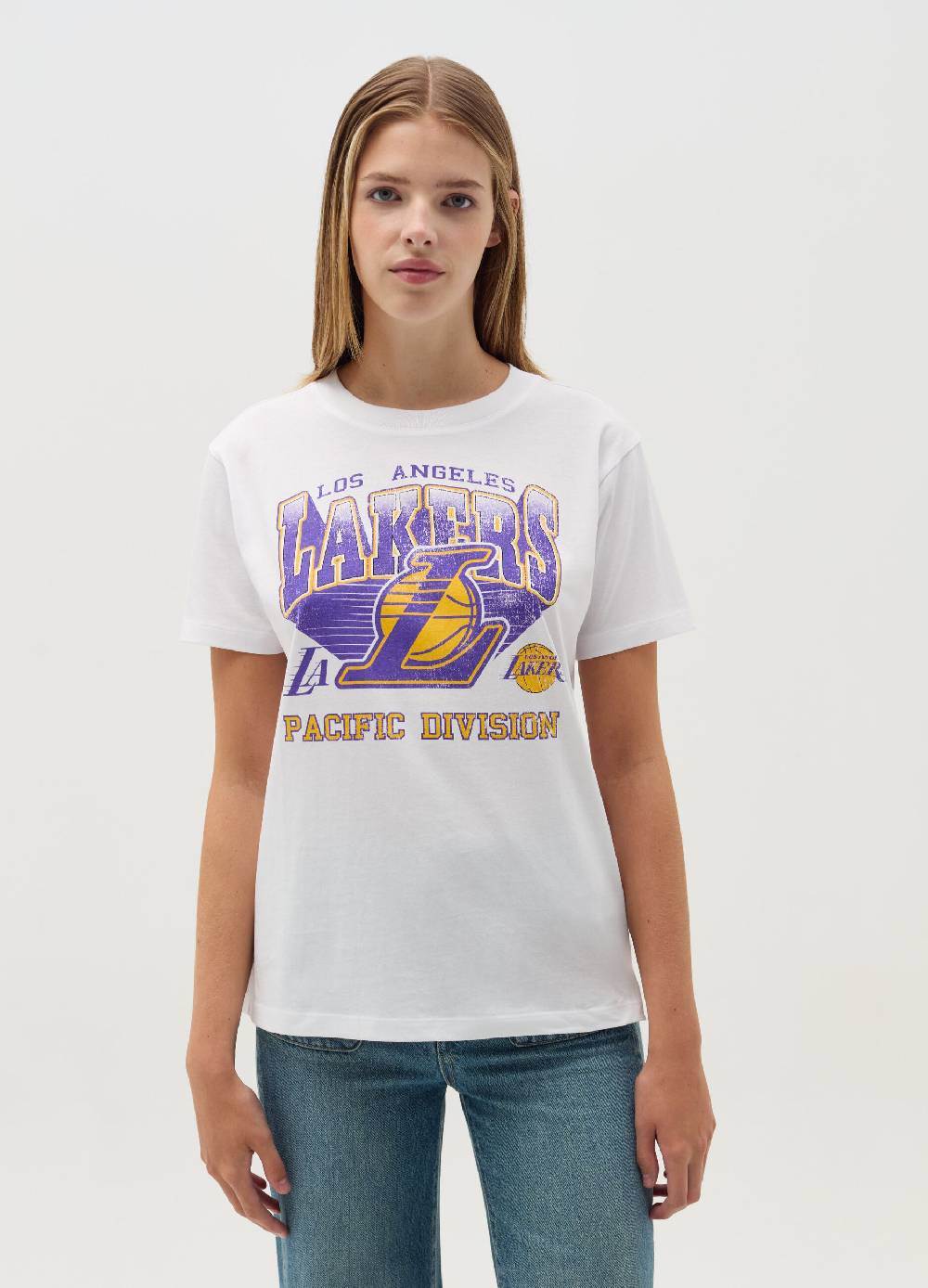 NBA T-shirt con stampa Los Angeles Lakers Nuova