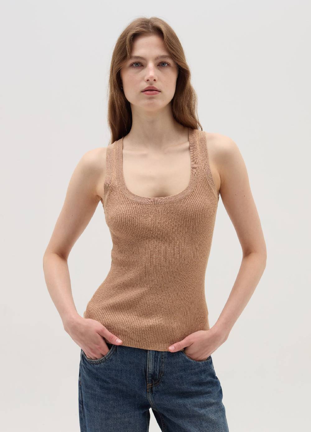OVS Tank top a costine con lurex Spedizione Gratuita