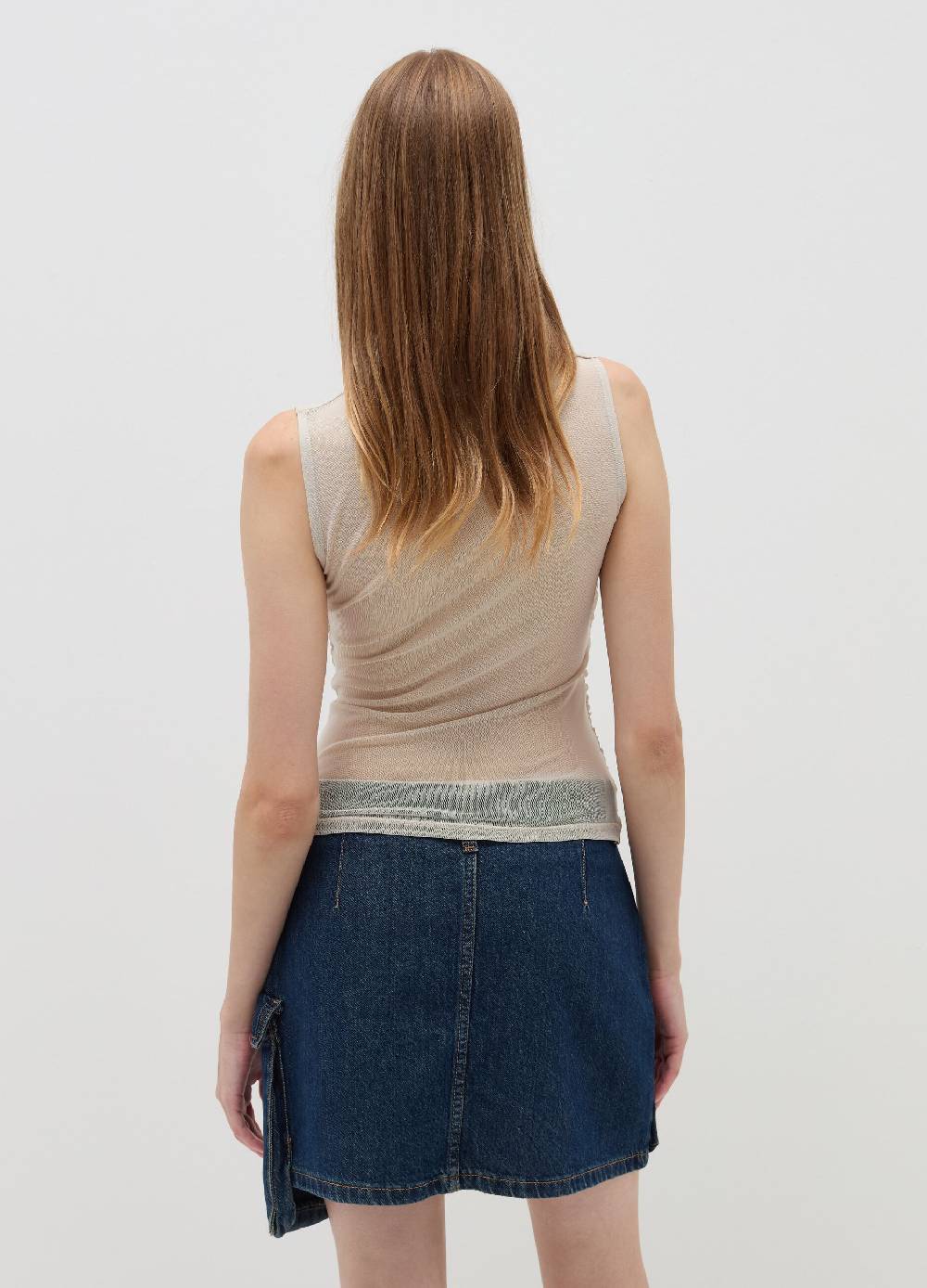 B. ANGEL Top in mesh con arricciatura Convenienza
