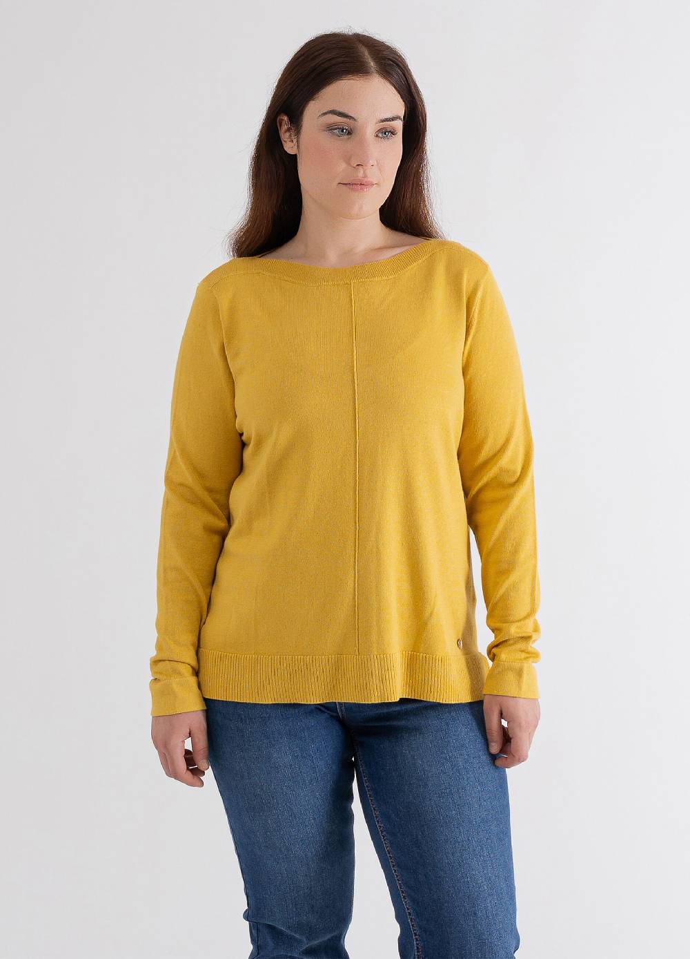 OCTOBER Maglia a maniche lunghe scollo a barca Curvy Saldi