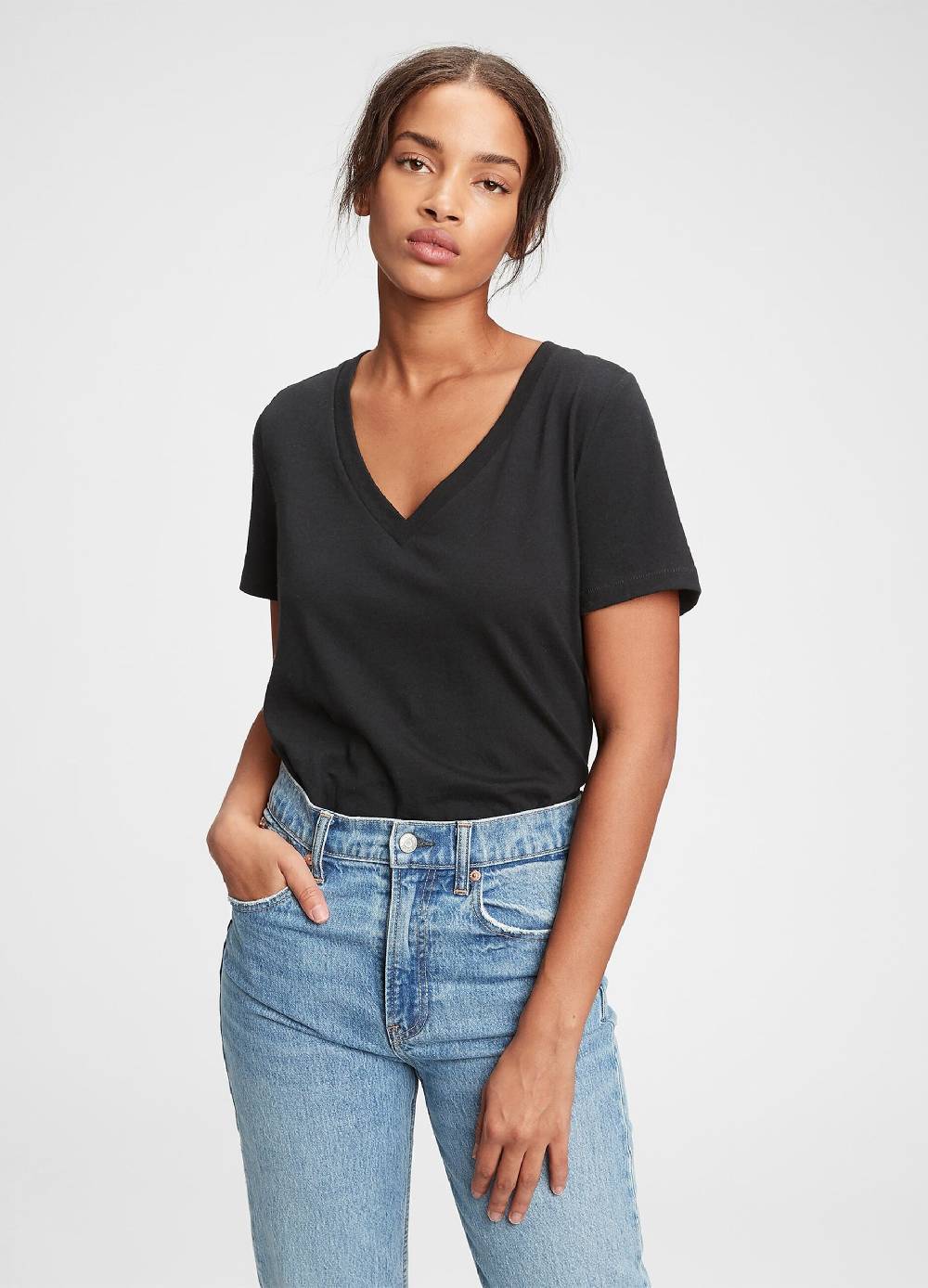GAP T-shirt in cotone con scollo a V Hotsell