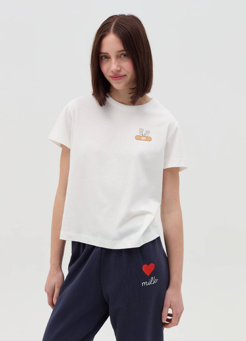 MILK+HERO T-shirt in cotone con stampa Officina