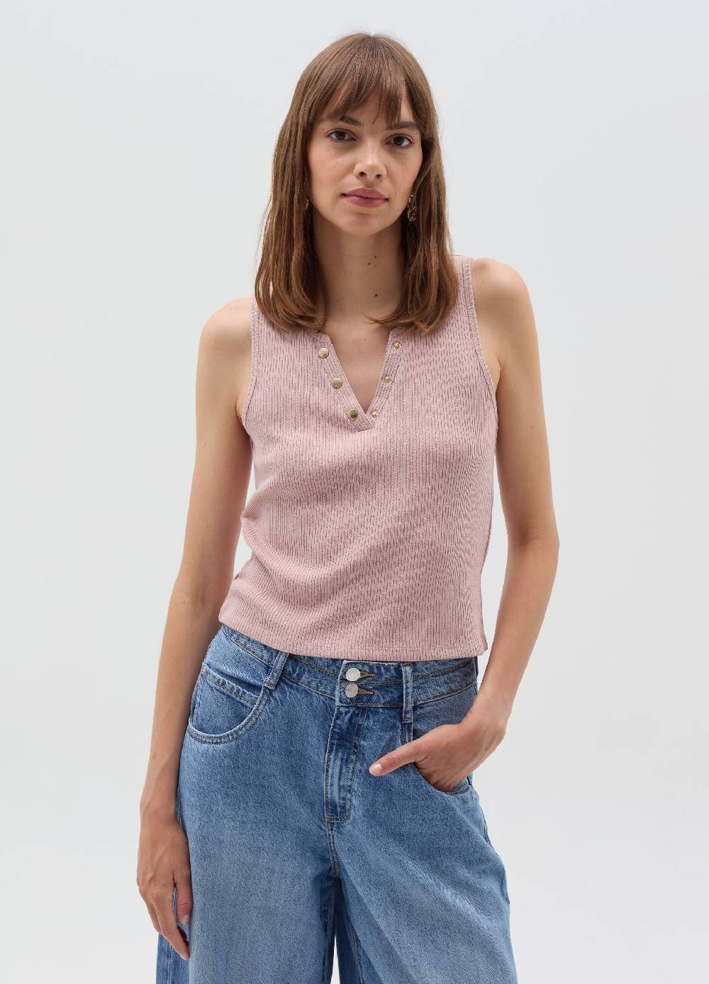 OVS Tank top scollo a V con bottoni Limitato a 3 giorni