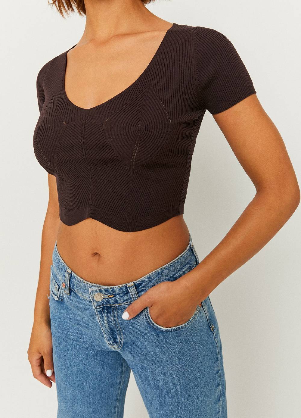 TALLY WEIJL Crop top a costine Italy