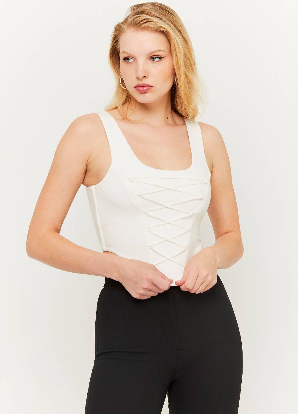 TALLY WEIJL Crop top a corsetto con lacci incrociati In Linea