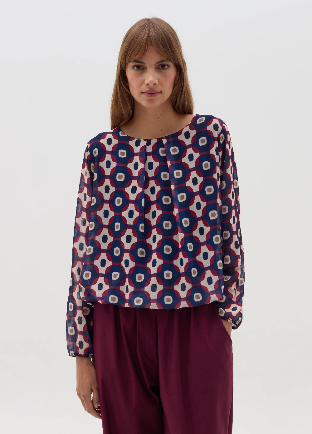 HYBRID Blusa con stampa geometrica Qualità Garantita