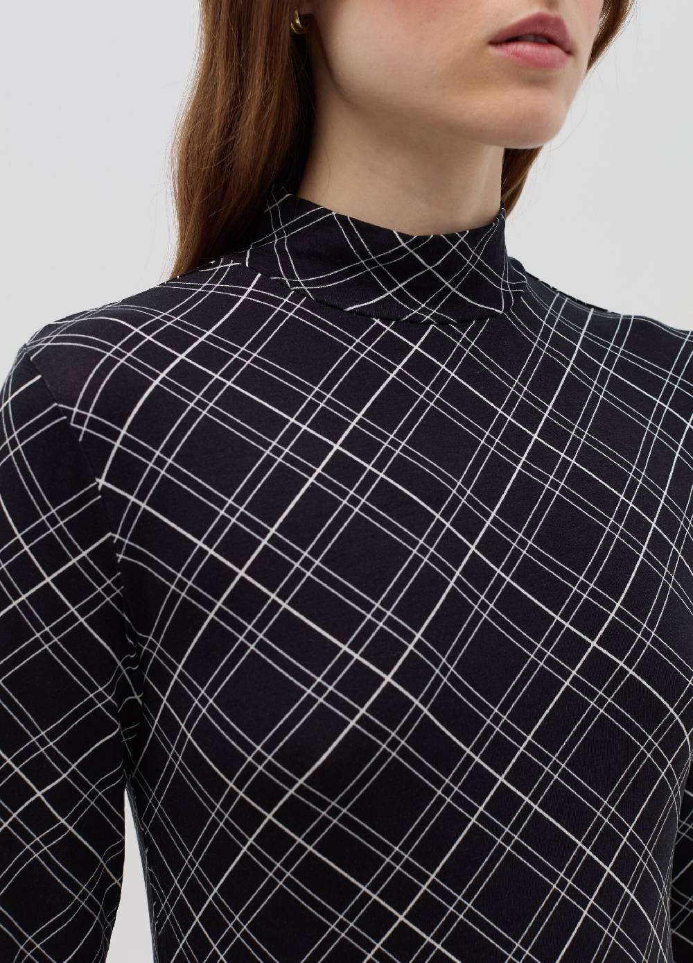 OVS T-shirt mock neck con fantasia check Online