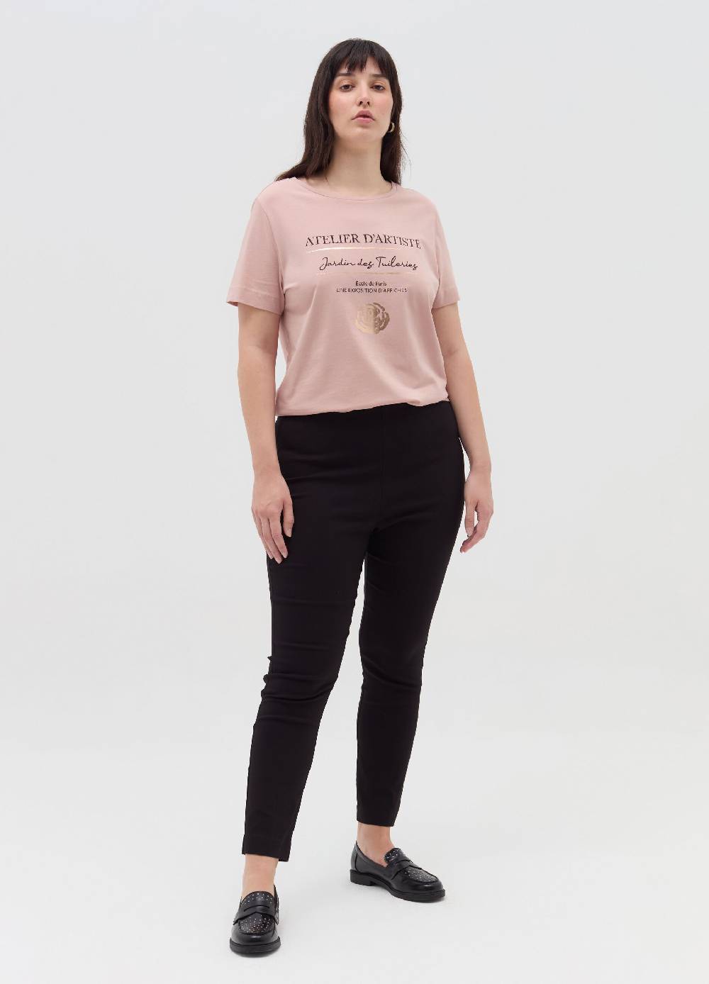 MYA T-shirt in cotone con stampa Curvy Saldi Di Fabbrica