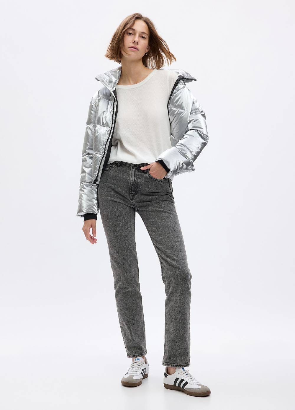 GAP T-shirt con micro trama waffle a maniche lunghe In Saldo