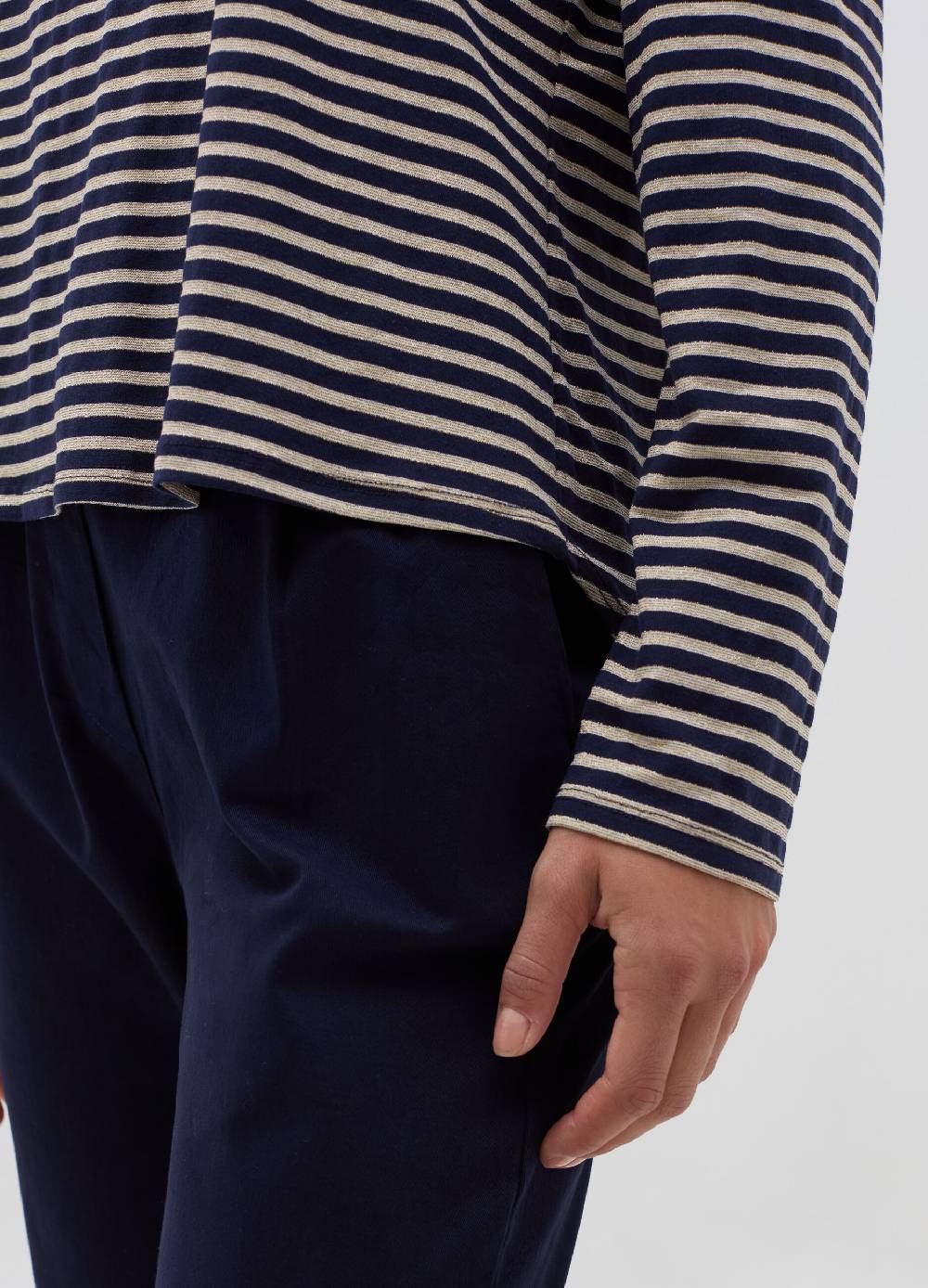 HYBRID T-shirt a righe in lurex con maniche lunghe Spedizione gratuita