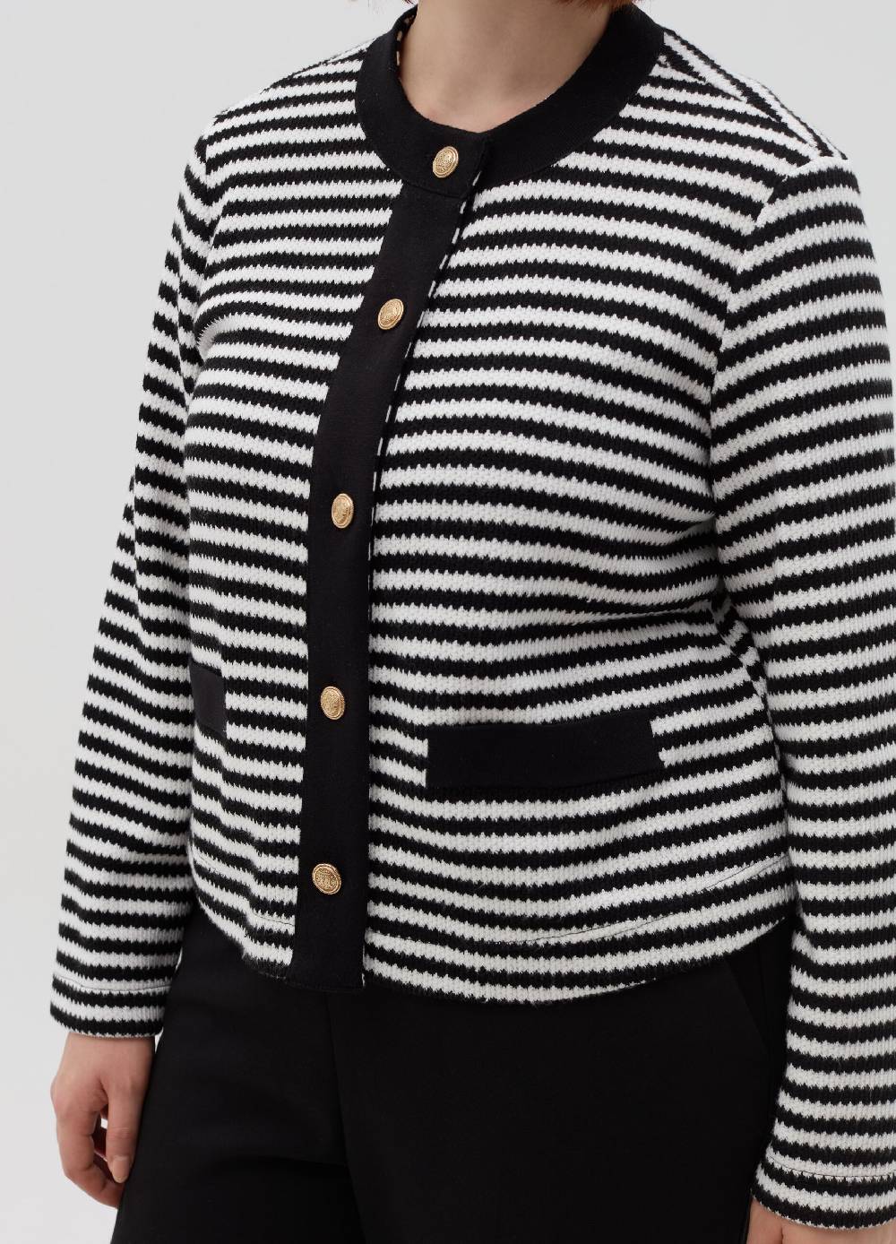 MYA Cardigan a righe con bottoni dorati Curvy Sconto di tempo limitato