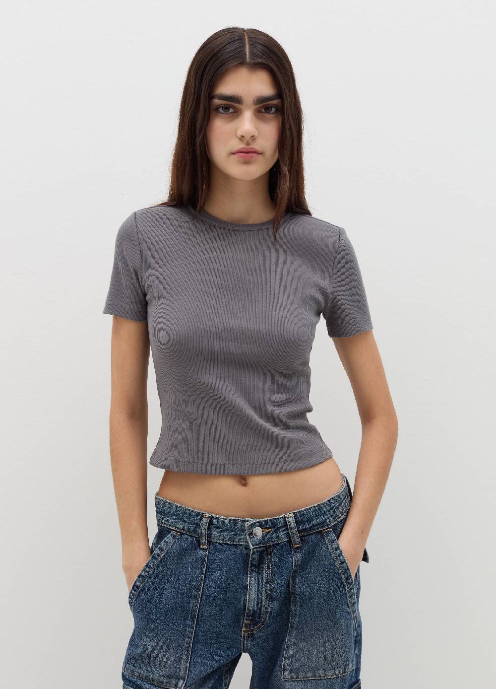 B. ANGEL T-shirt in cotone stretch a costine Flash Sale