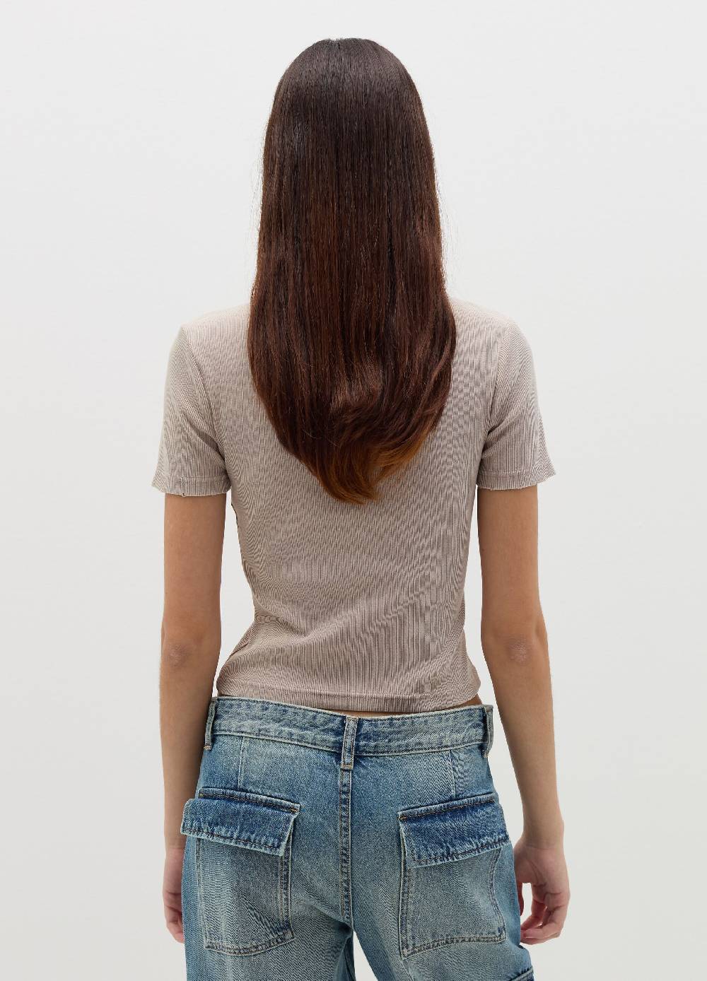 B. ANGEL T-shirt in cotone stretch a costine Fornitura limitata