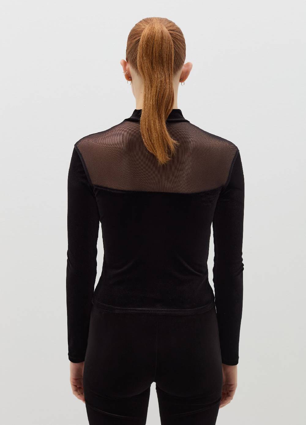 B. ANGEL T-shirt in velluto con inserto in mesh Online Outlet