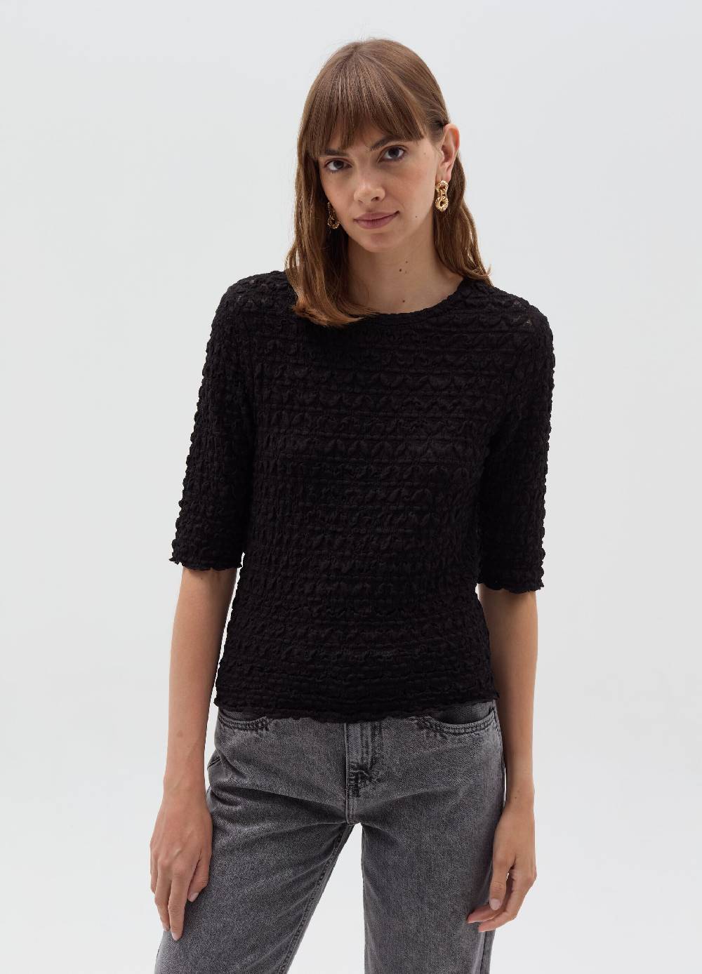 OVS T-shirt pointelle con lavorazione in rilievo Prezzo basso