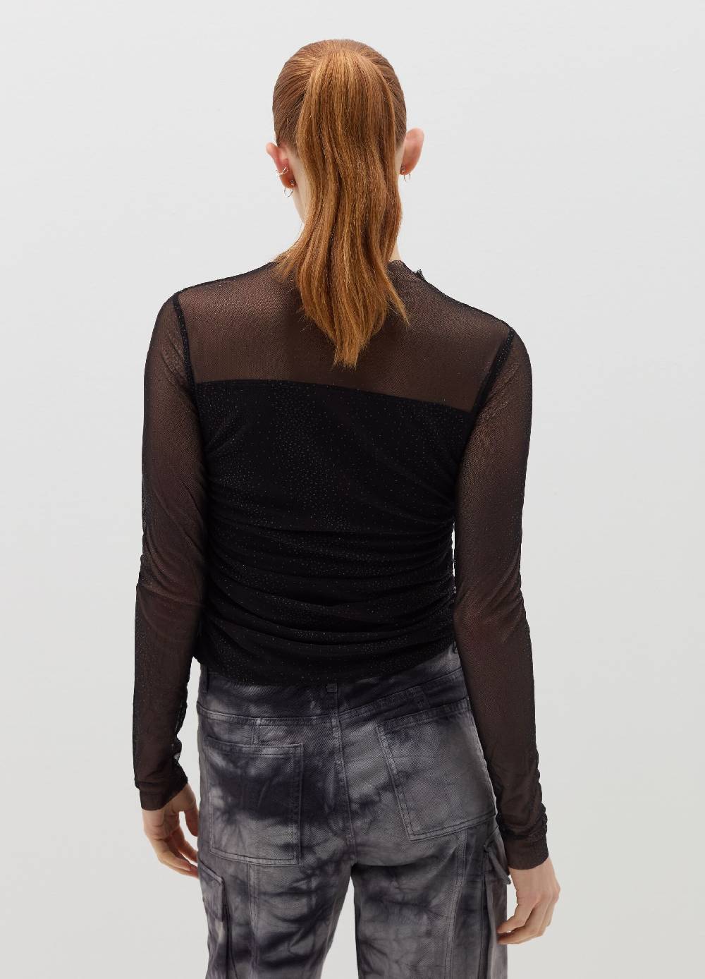 B. ANGEL T-shirt in mesh con strass all-over Promozione temporanea