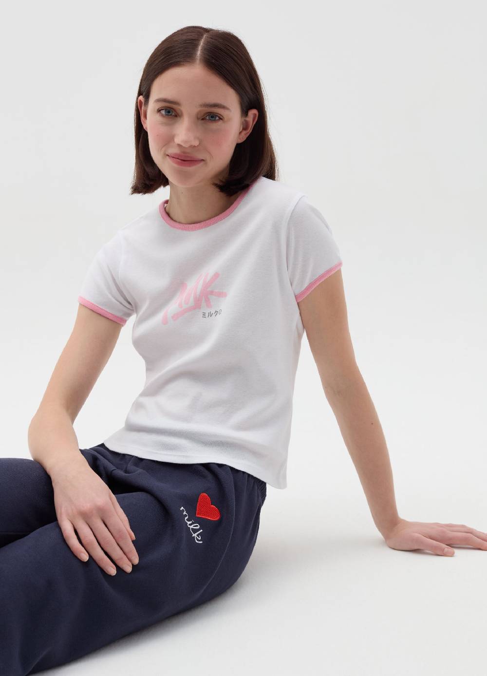 MILK+HERO T-shirt girocollo con stampa Sostegno trimestrale