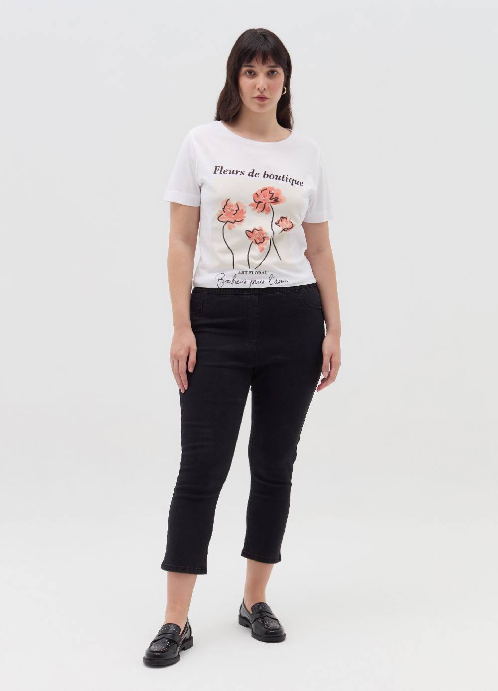 MYA T-shirt in cotone con stampa Curvy Limitato a 3 giorni