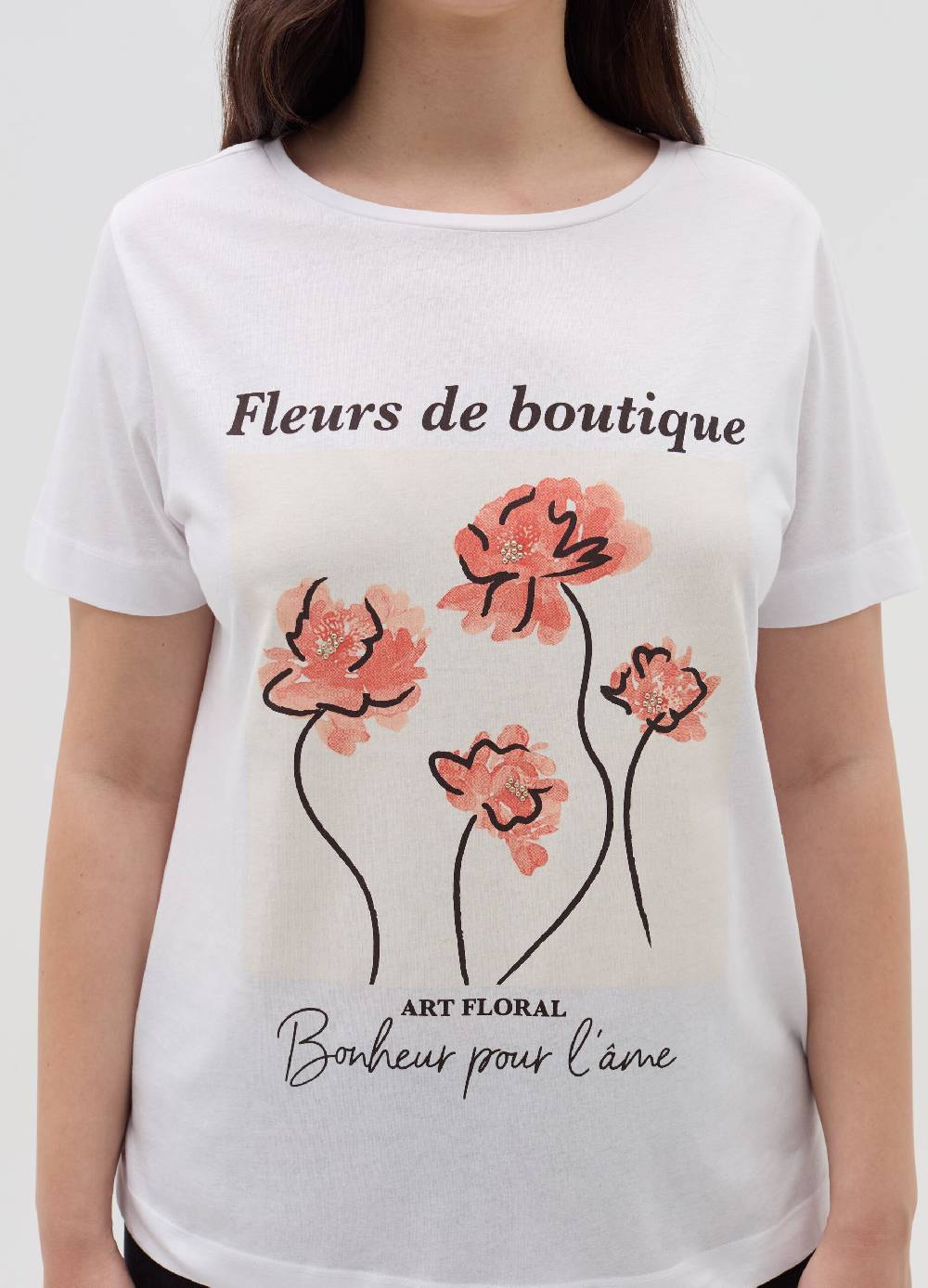 MYA T-shirt in cotone con stampa Curvy Limitato a 3 giorni