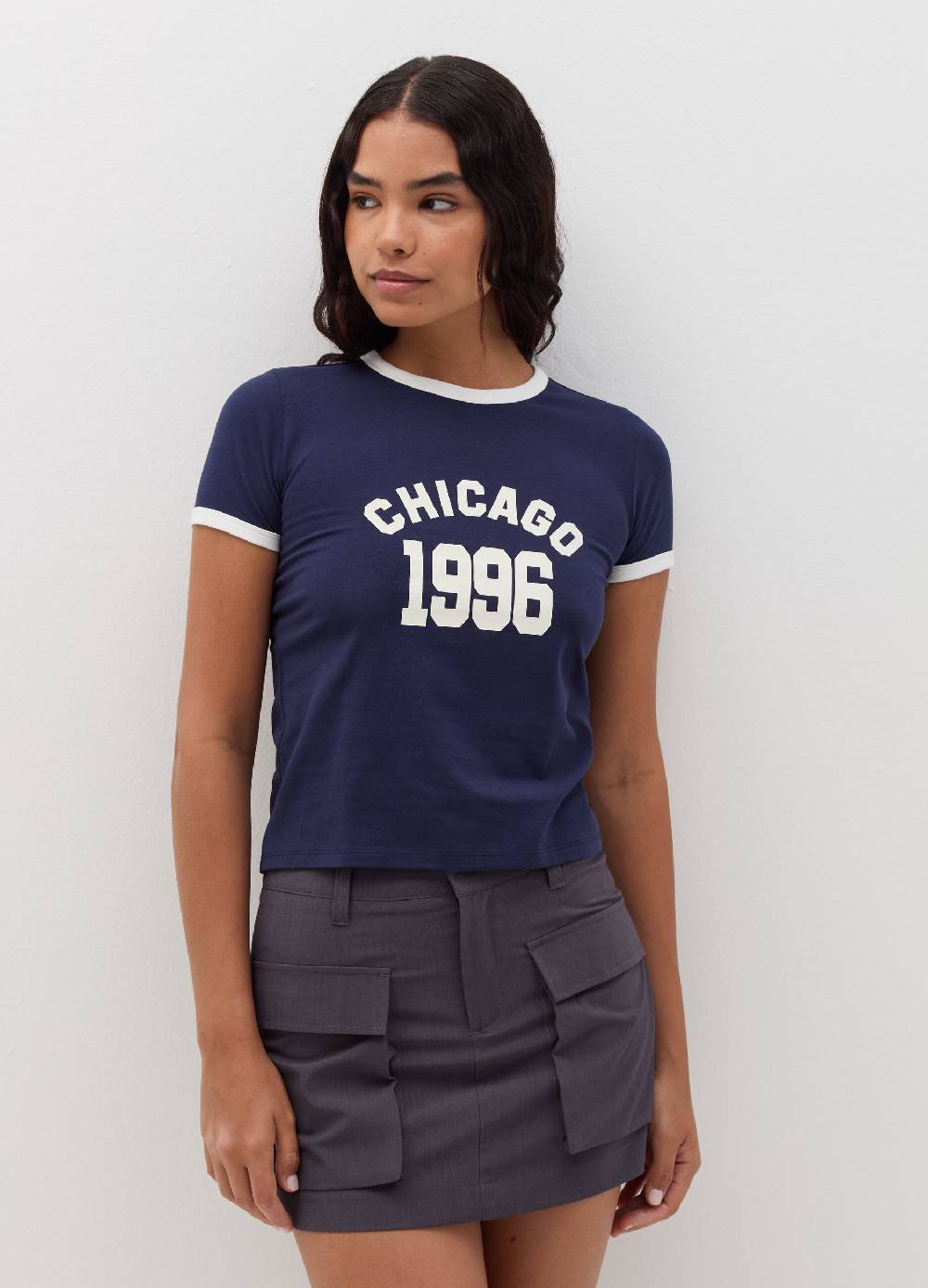 B. ANGEL T-shirt con profili a contrasto e stampa Vendita