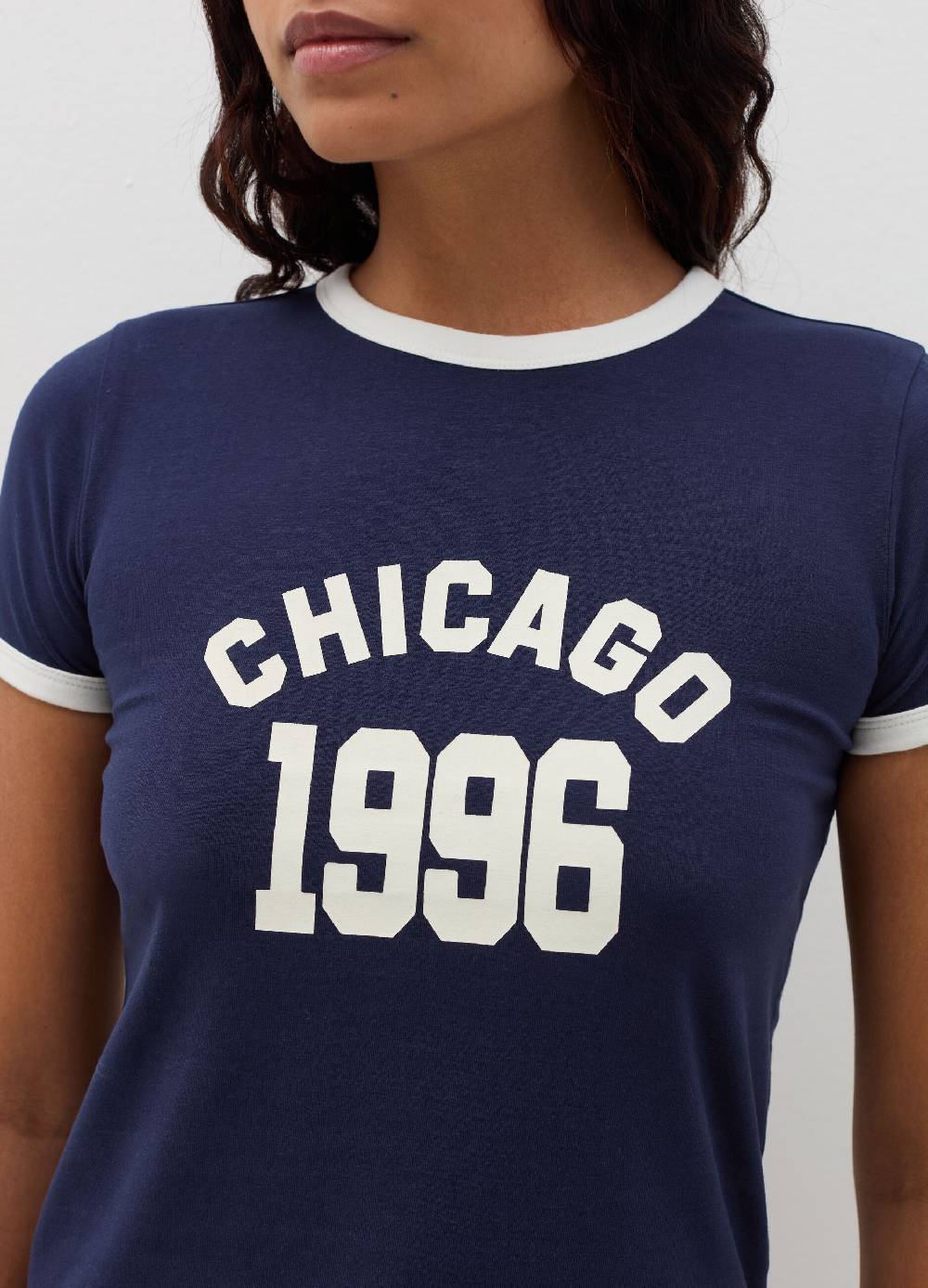 B. ANGEL T-shirt con profili a contrasto e stampa Vendita
