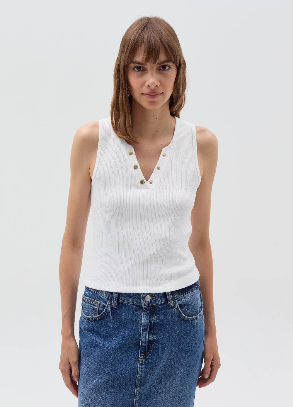 OVS Tank top scollo a V con bottoni Acquista Ora