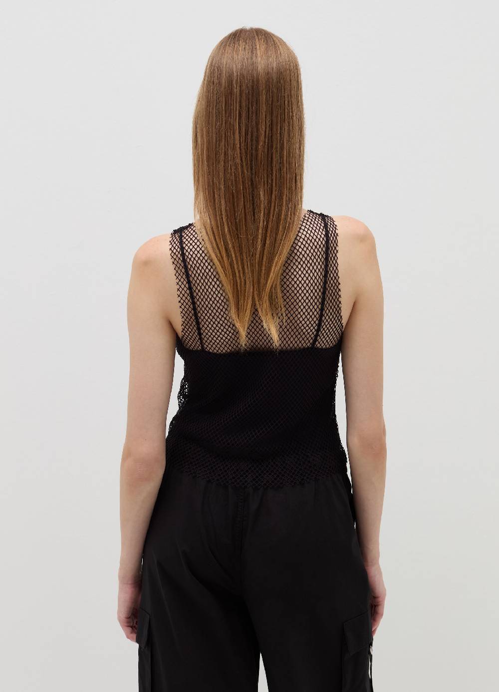 B. ANGEL Tank top in rete con micro strass Sottocosto