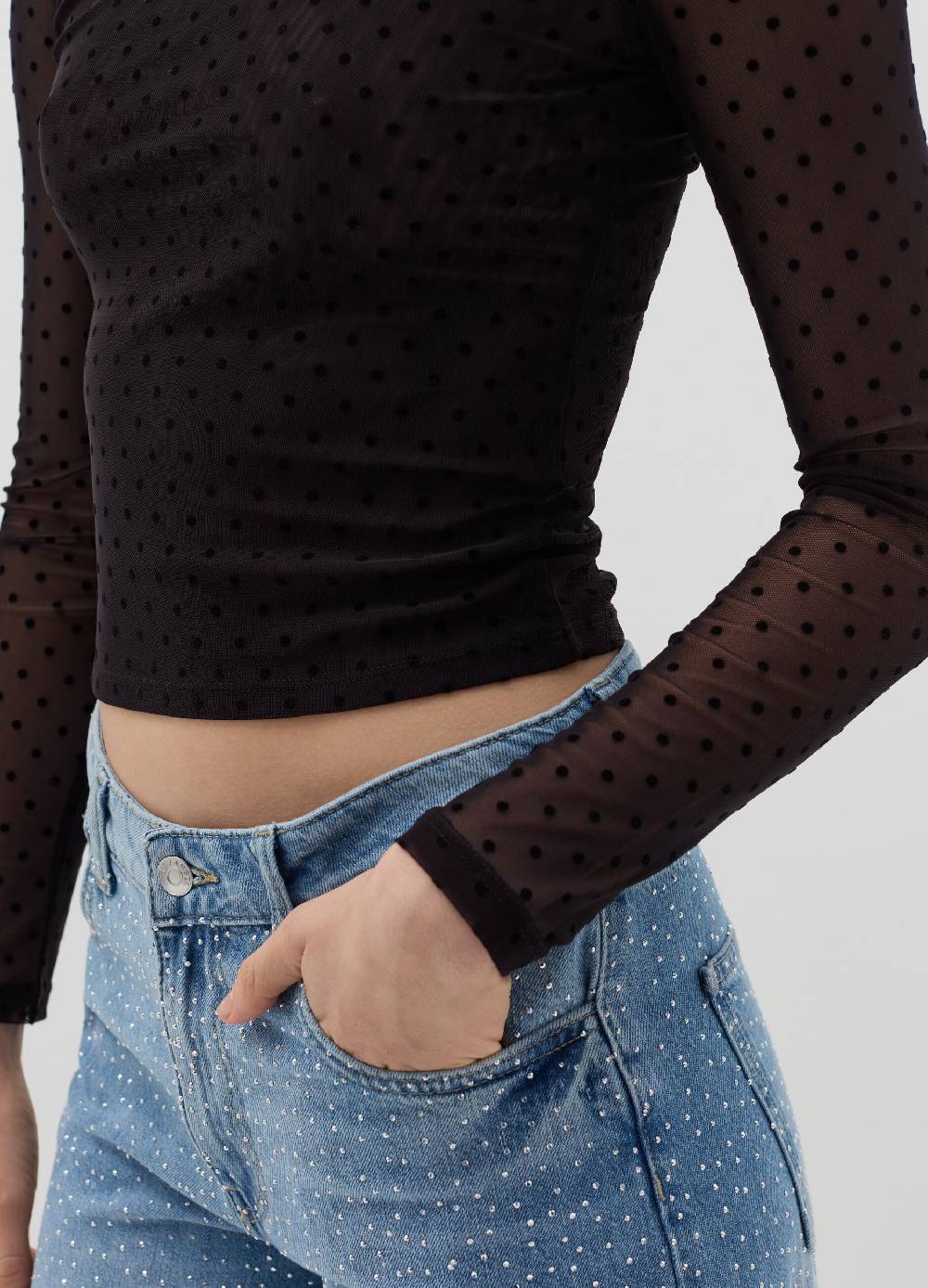 B. ANGEL T-shirt in mesh a pois Sconto