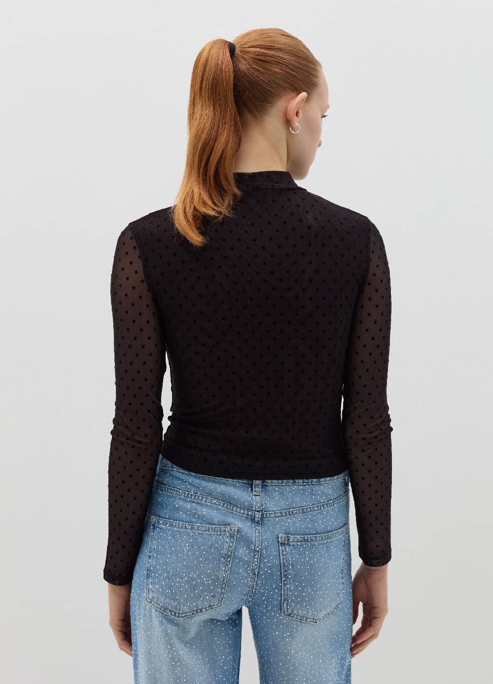 B. ANGEL T-shirt in mesh a pois Sconto