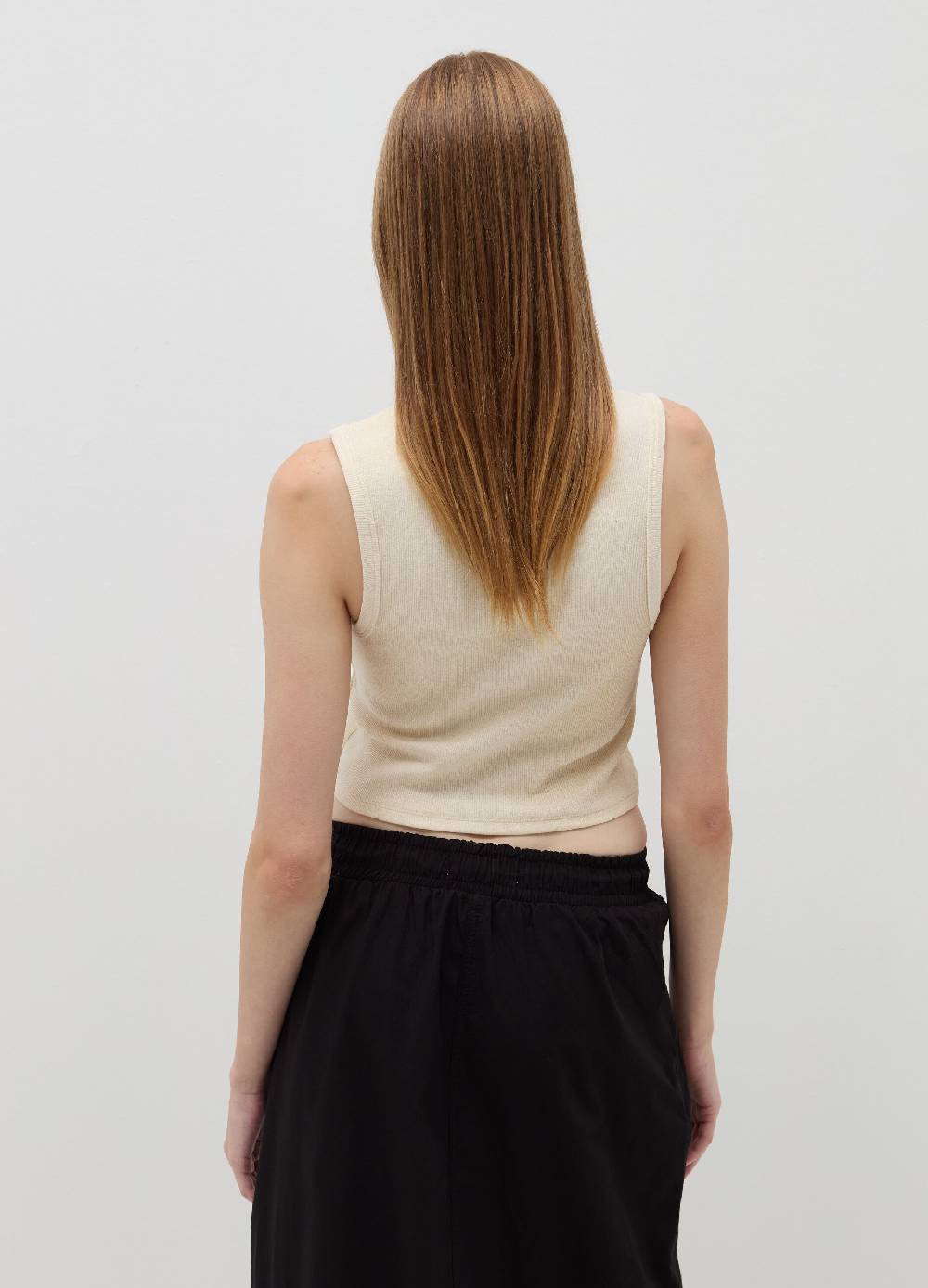 B. ANGEL Tank top crop a costine con lurex Economico