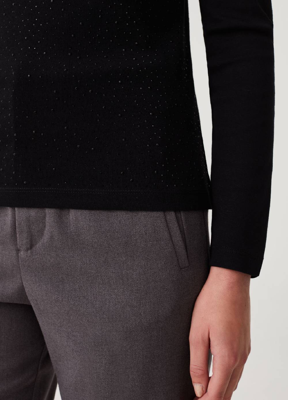OVS T-shirt a maniche lunghe con strass Vendita Calda