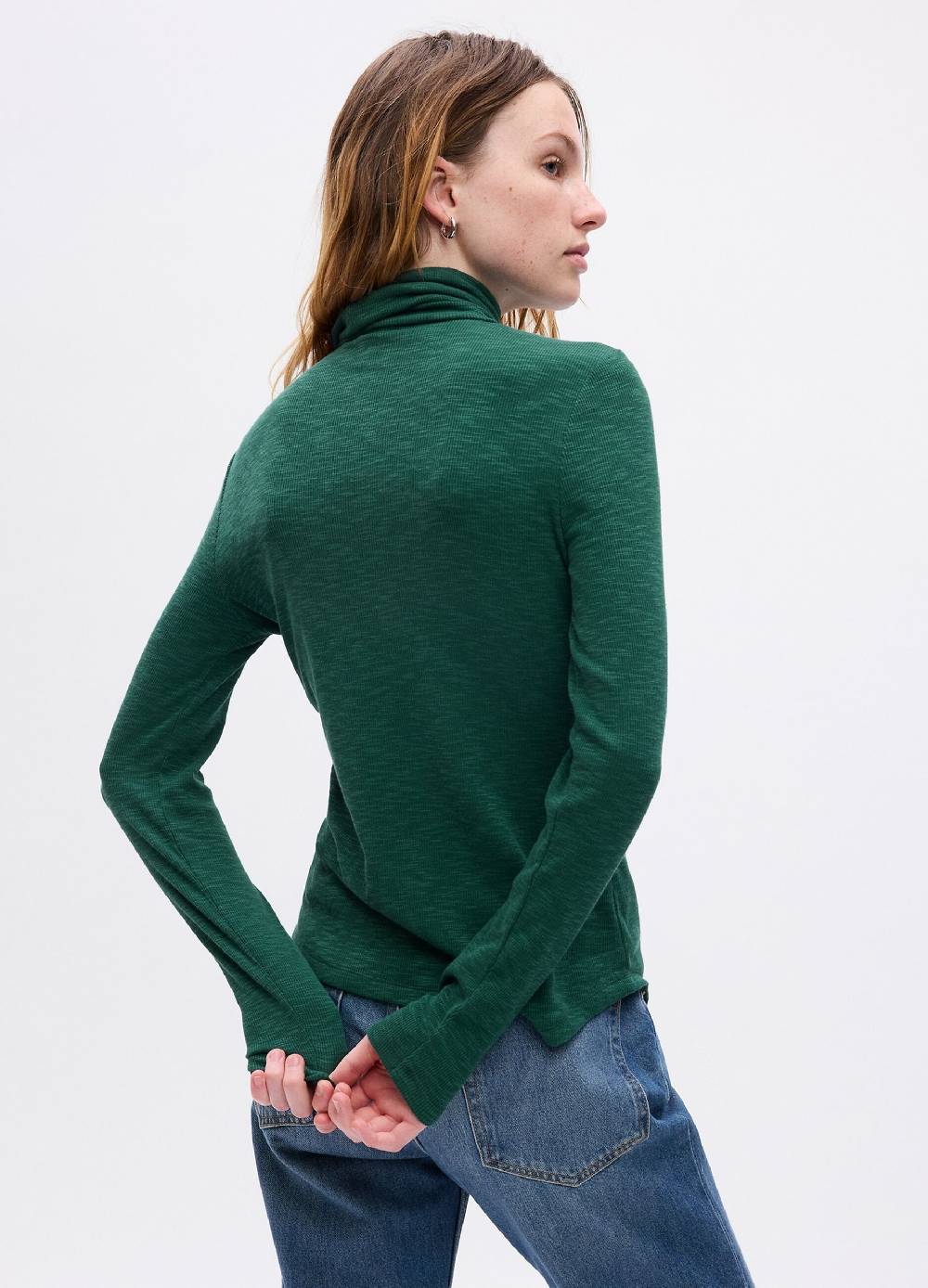 GAP T-shirt a costine sottili con collo alto Flash Sale