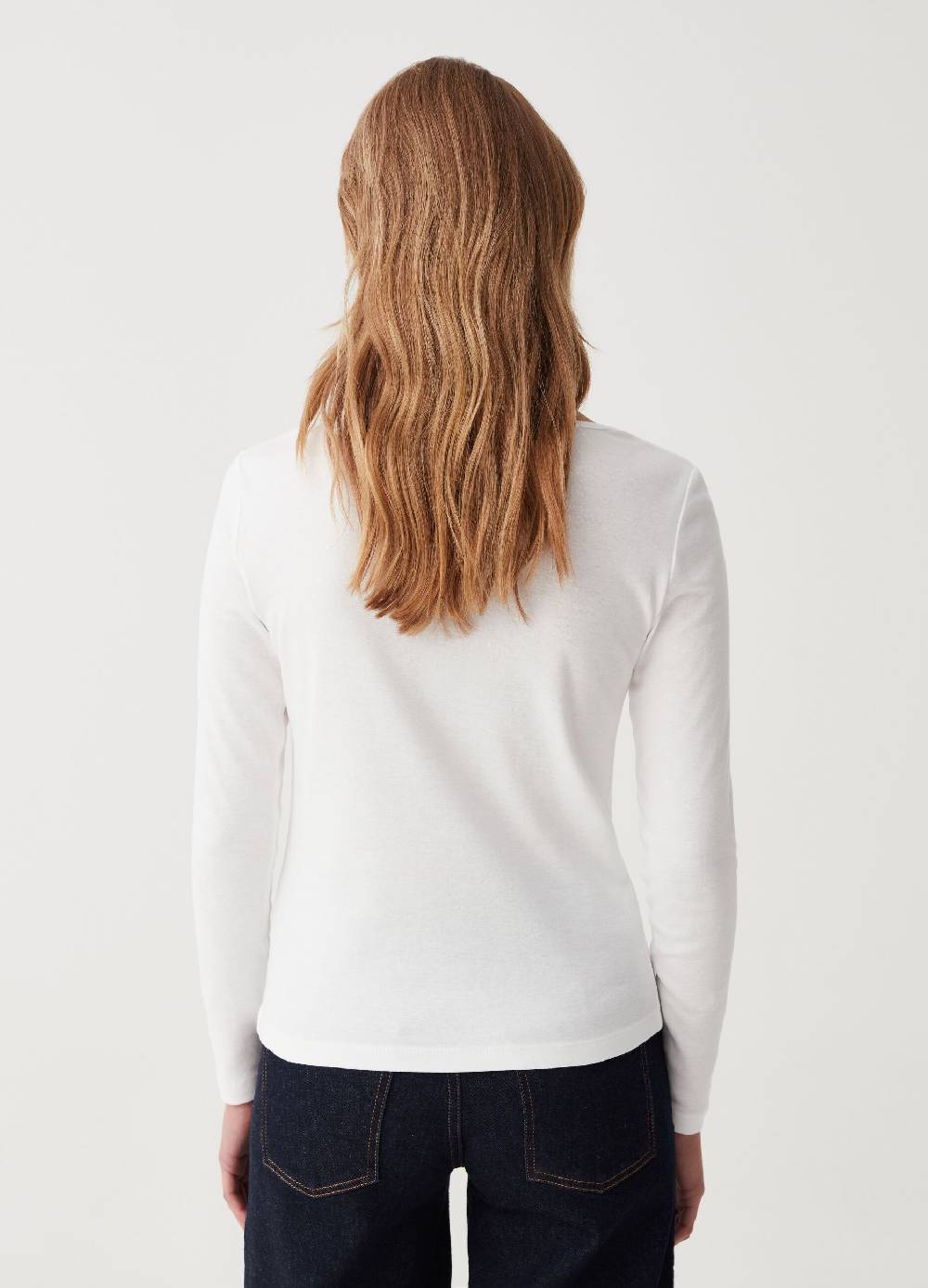 OVS T-shirt scollo rotondo con profilo in strass Offerta esclusiva