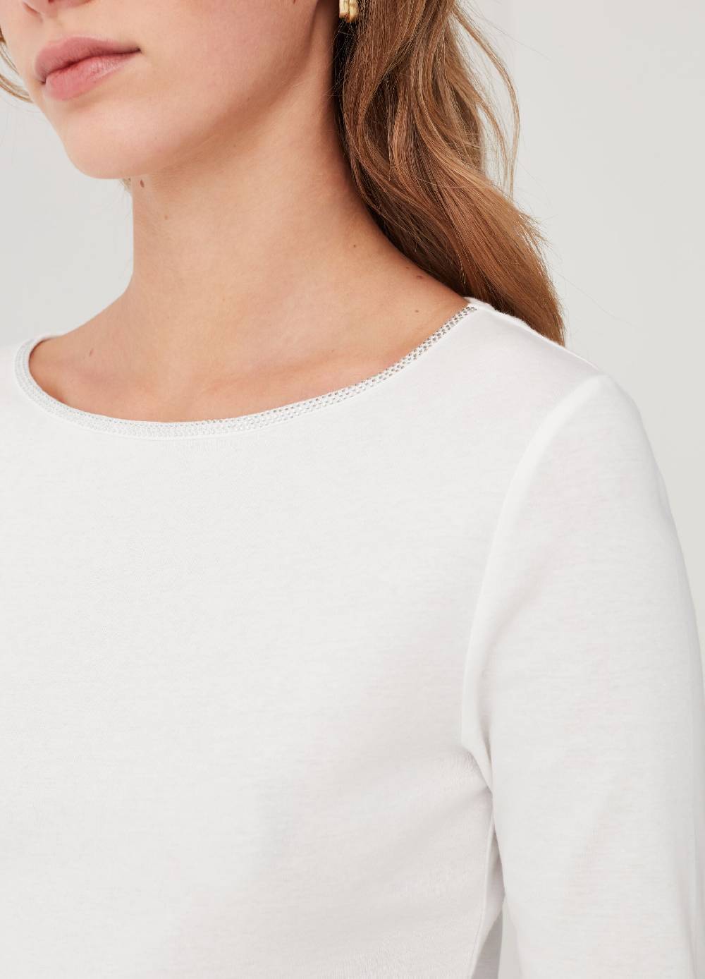 OVS T-shirt scollo rotondo con profilo in strass Offerta esclusiva