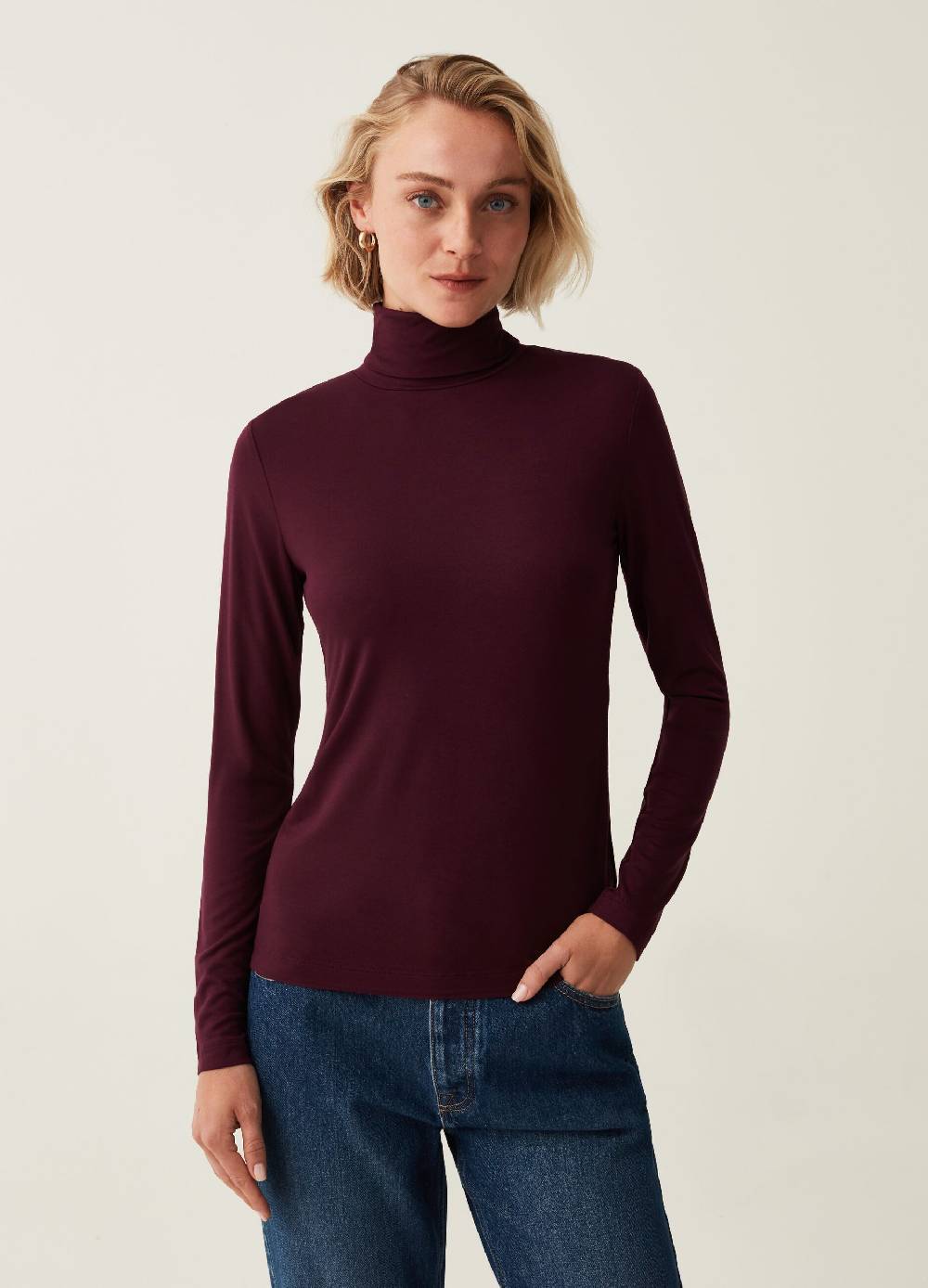 OVS T-shirt a collo alto con maniche lunghe Offerta settimanale