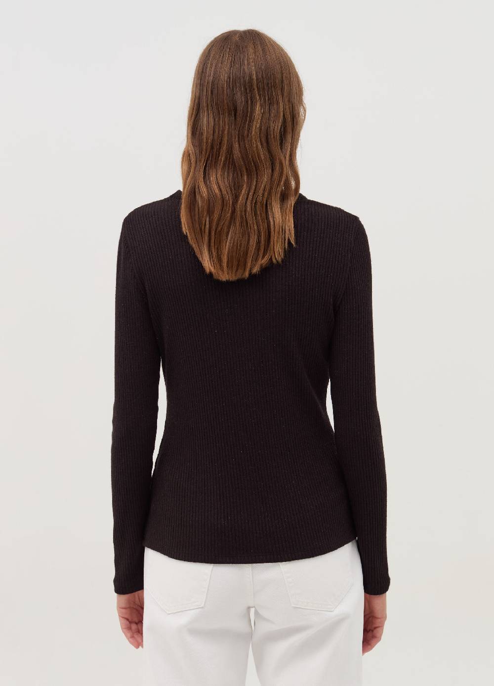 OVS T-shirt girocollo a coste piatte in lurex Rilascio limitato