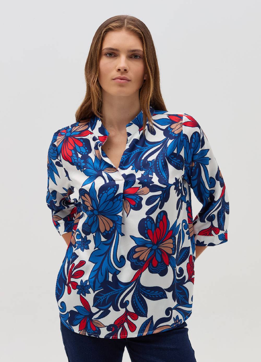 HYBRID Blusa floreale con maniche a tre quarti Promozione temporanea