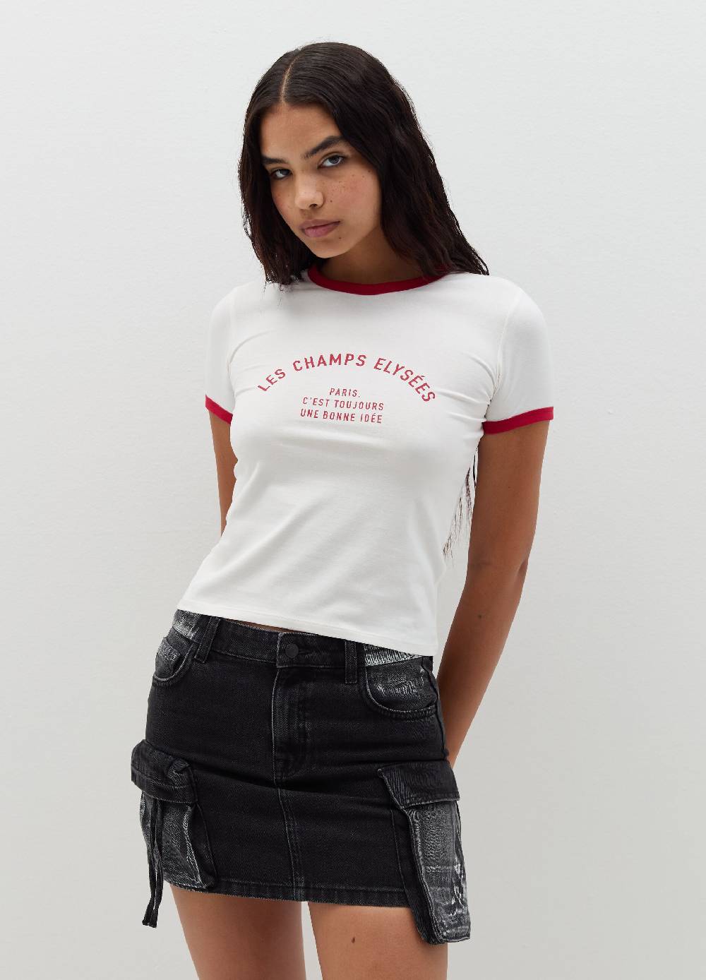 B. ANGEL T-shirt con profili a contrasto e stampa Fino al 65% di sconto